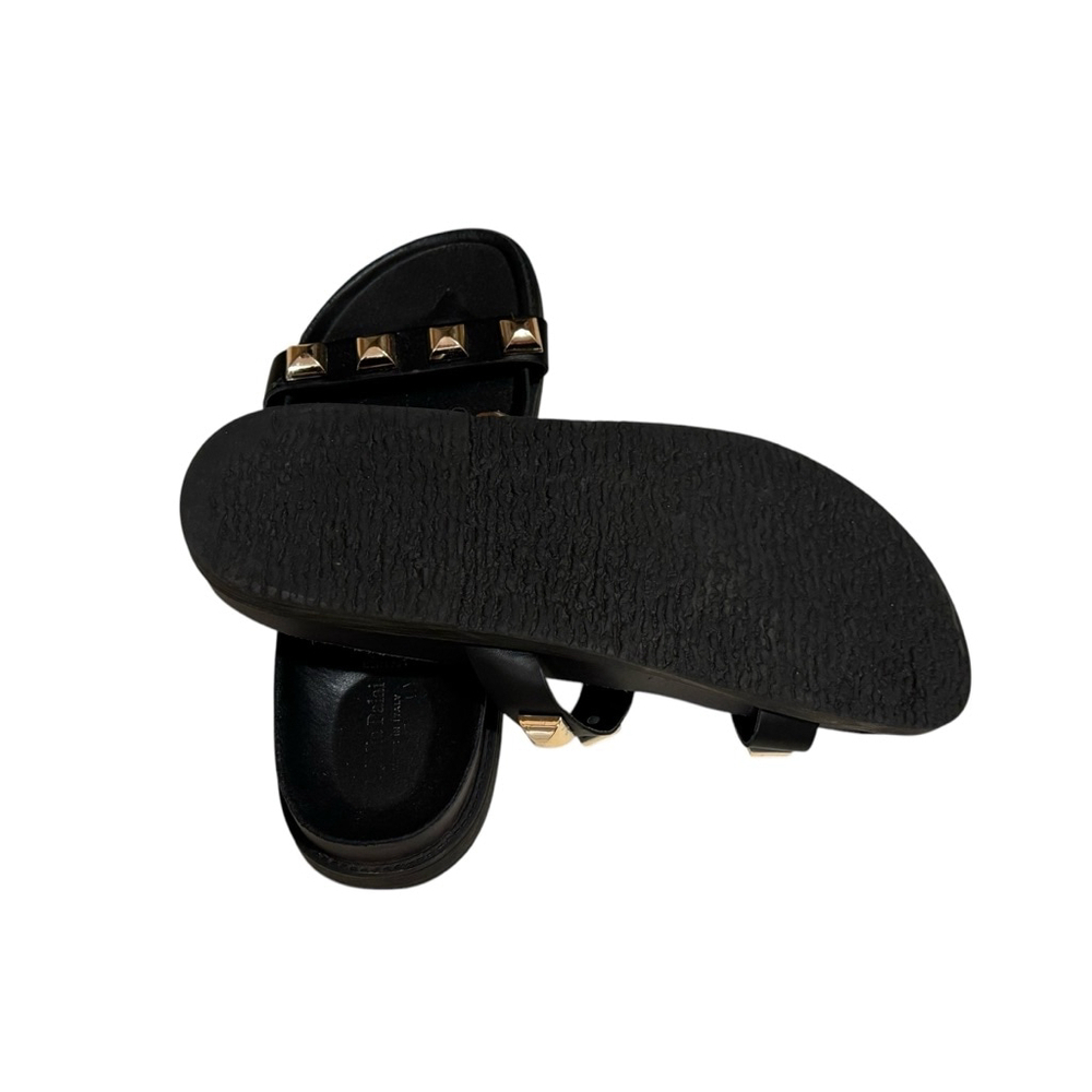 Giulia Palai Women’s Shoes Sandals Black Gold Studded Size 9.5 - Picture 7 of 9